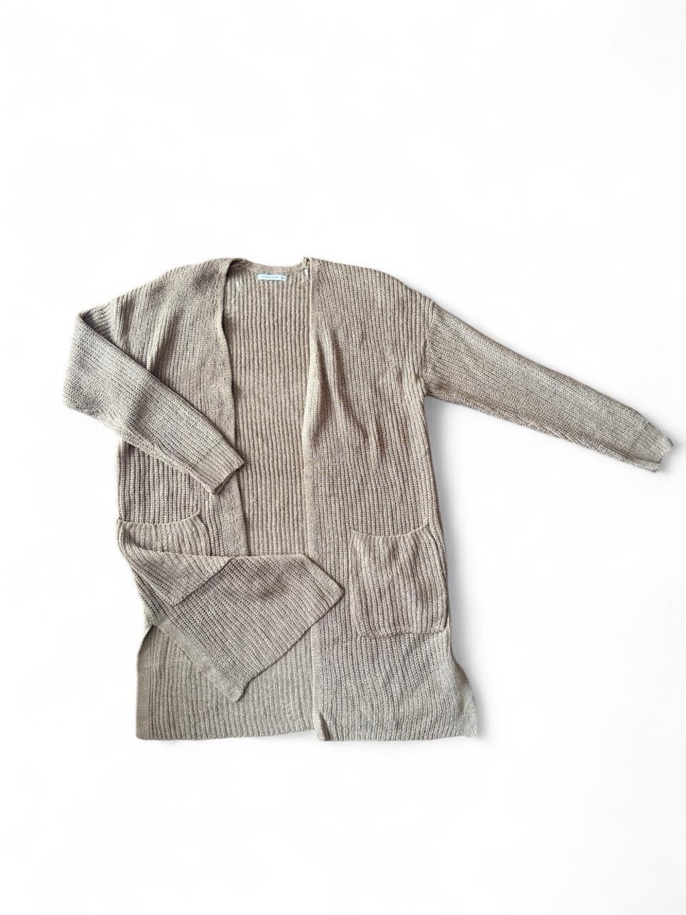 Staccato Open-Front Ribbed Cardigan - Beige